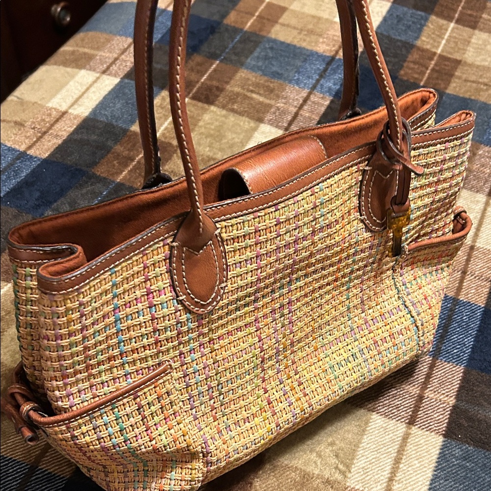 Fossil Multicolor Woven Tote Bag